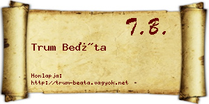 Trum Beáta névjegykártya